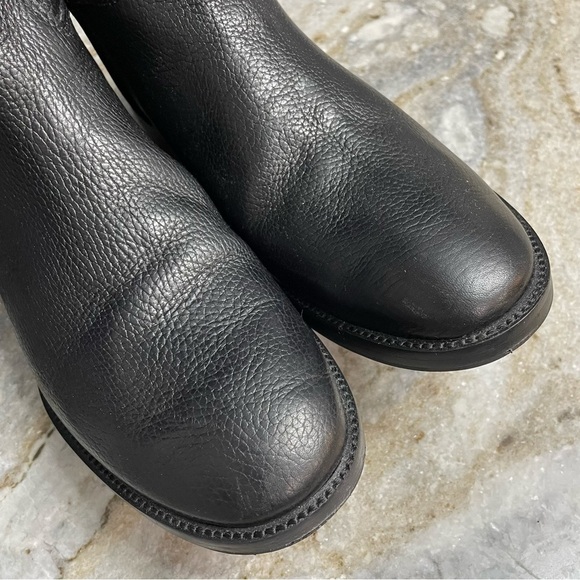 Tory Burch Joanna Riding Boots Pebbled Leather Black Boots Women’s - Picture 8 of 11